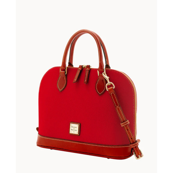 Dooney & Bourke Zip Zip Satchel R343 Red NWT Dustbag Certs Serial# M0660770 VTG - Picture 3 of 9